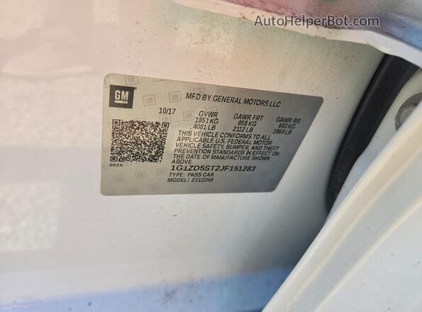 1G1ZD5ST2JF151283 2018 CHEVROLET MALIBU White Widok komory silnika
