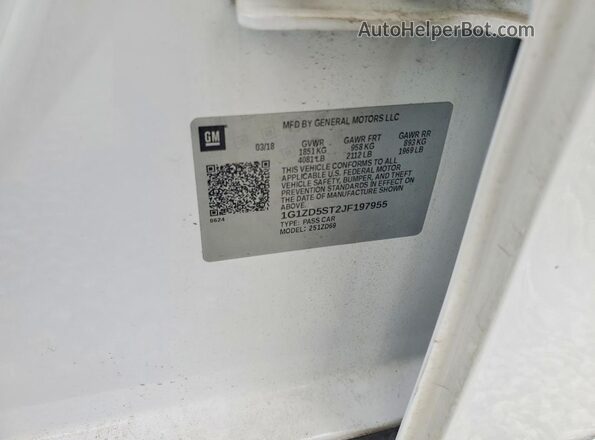 1G1ZD5ST2JF197955 2018 CHEVROLET MALIBU White Vista de la etiqueta del VIN