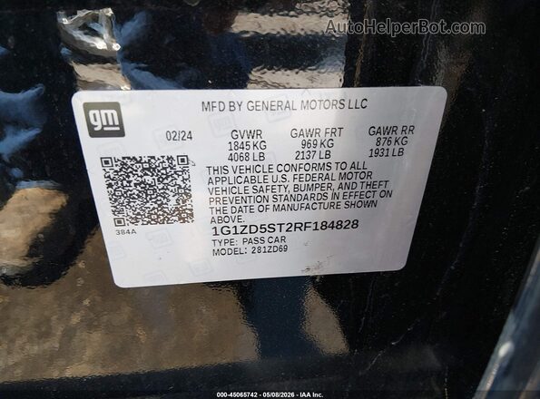 1G1ZD5ST2RF184828 2024 CHEVROLET MALIBU Black Widok komory silnika