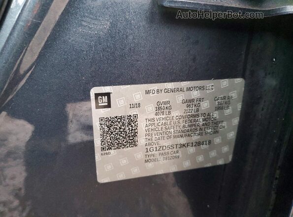 1G1ZD5ST3KF128418 2019 CHEVROLET MALIBU Gray 