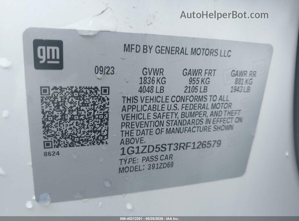 1G1ZD5ST3RF126579 2024 CHEVROLET MALIBU White Vista del compartimento del motor