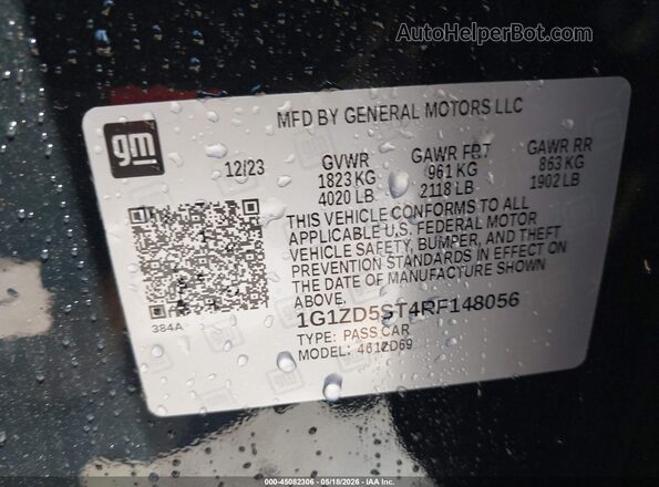 1G1ZD5ST4RF148056 2024 CHEVROLET MALIBU Black Вид підкапотного простору