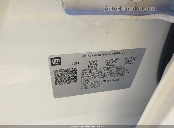 1G1ZD5ST4SF142862 2025 CHEVROLET MALIBU Белый Вид подкапотного пространства