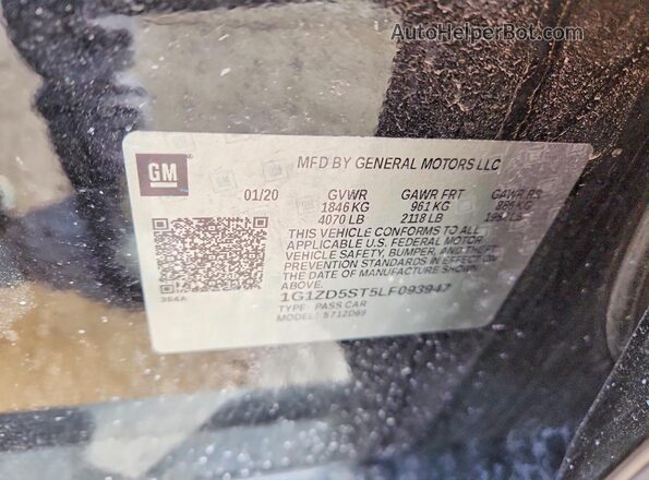 1G1ZD5ST5LF093947 2020 CHEVROLET MALIBU Black Engine compartment view