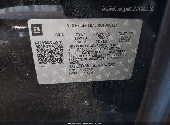1G1ZD5ST6JF214367 2018 CHEVROLET MALIBU Black Շարժիչի բաժամունքի տեսք