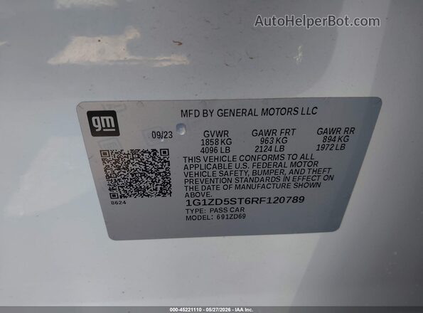 1G1ZD5ST6RF120789 2024 CHEVROLET MALIBU White Engine compartment view