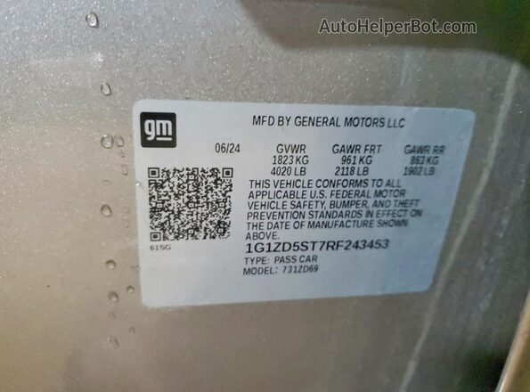 1G1ZD5ST7RF243453 2024 CHEVROLET MALIBU Beige 