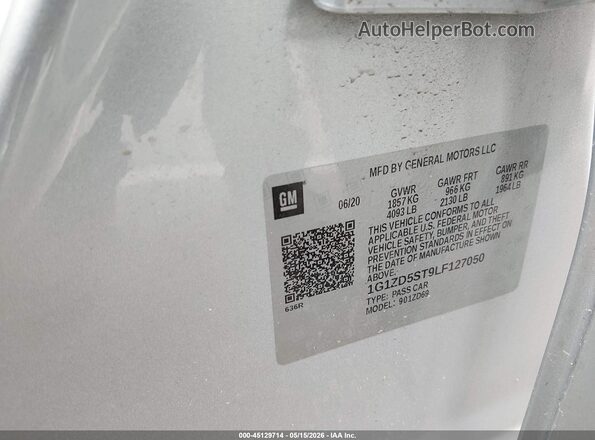 1G1ZD5ST9LF127050 2020 CHEVROLET MALIBU Gray Engine compartment view