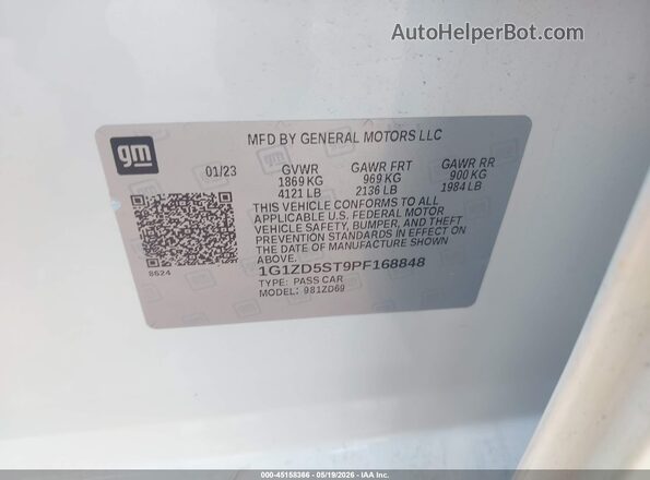 1G1ZD5ST9PF168848 2023 CHEVROLET MALIBU White Вид підкапотного простору