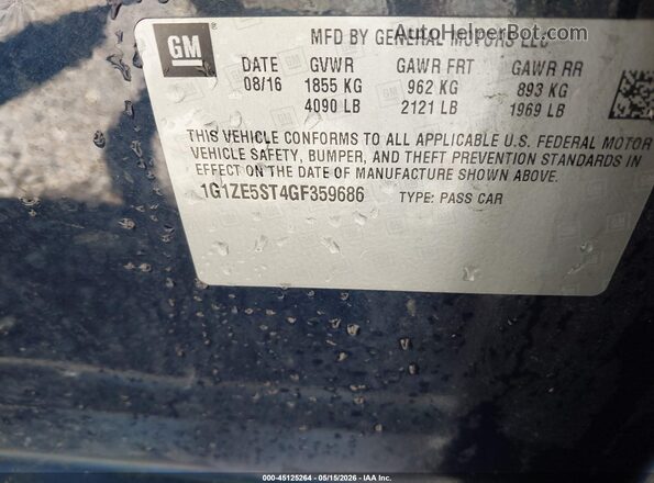 1G1ZE5ST4GF359686 2016 CHEVROLET MALIBU Blue Շարժիչի բաժամունքի տեսք