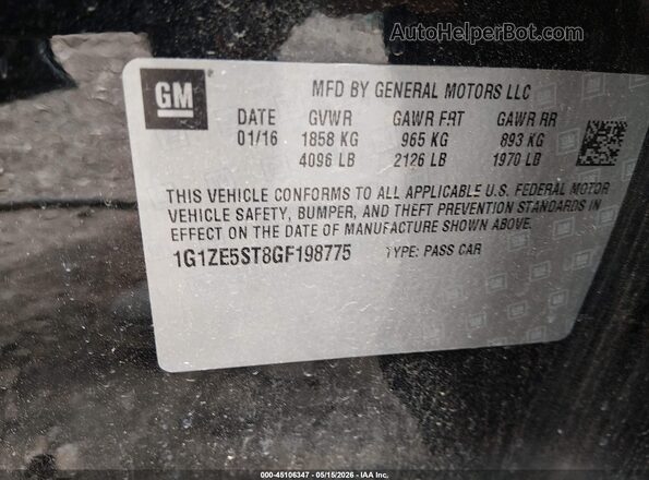 1G1ZE5ST8GF198775 2016 CHEVROLET MALIBU Black Вид підкапотного простору