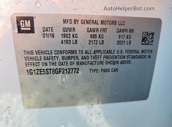 1G1ZE5ST8GF212772 2016 CHEVROLET MALIBU White 