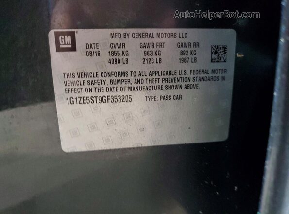 1G1ZE5ST9GF353205 2016 CHEVROLET MALIBU Gray 