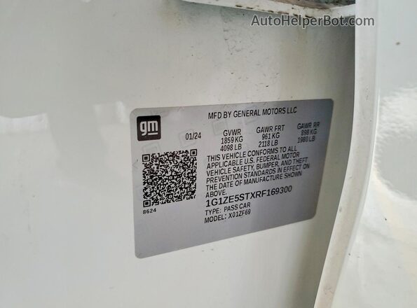 1G1ZE5STXRF169300 2024 CHEVROLET MALIBU White 