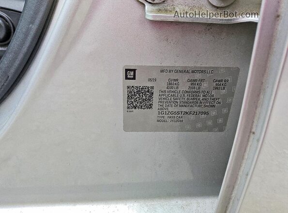 1G1ZG5ST2KF217095 2019 CHEVROLET MALIBU Silver 