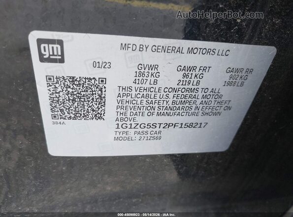 1G1ZG5ST2PF158217 2023 CHEVROLET MALIBU Black Շարժիչի բաժամունքի տեսք