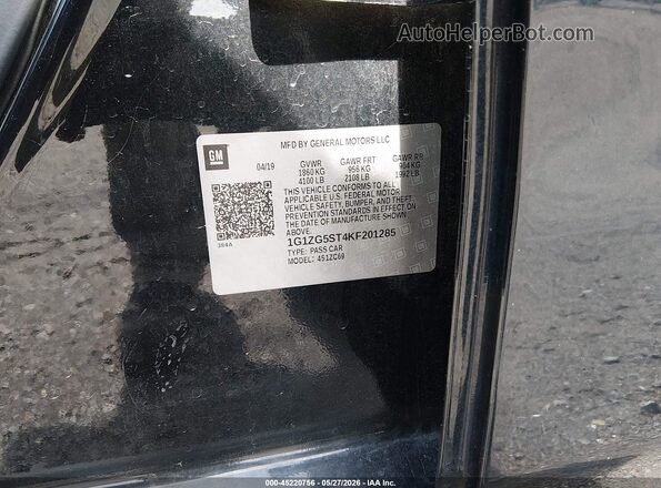 1G1ZG5ST4KF201285 2019 CHEVROLET MALIBU Black Vista del compartimento del motor