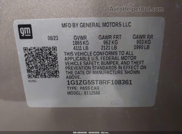 1G1ZG5ST8RF108361 2024 CHEVROLET MALIBU Tan Շարժիչի բաժամունքի տեսք