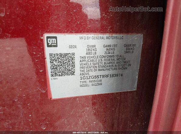 1G1ZG5ST9RF183974 2024 CHEVROLET MALIBU Red Widok komory silnika