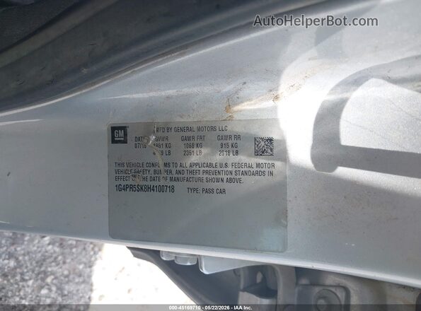 1G4PR5SK8H4100718 2017 BUICK VERANO Silver ძრავის განყოფილების ხედი