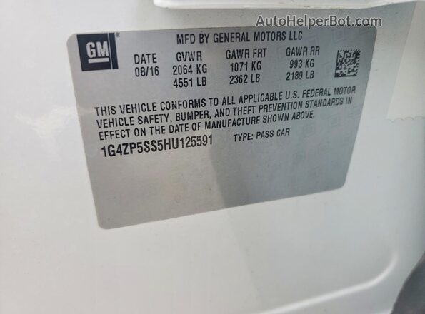 1G4ZP5SS5HU125591 2017 BUICK LACROSSE White 