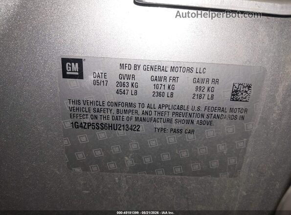 1G4ZP5SS6HU213422 2017 BUICK LACROSSE Silver Widok komory silnika