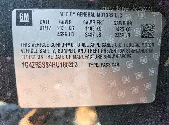 1G4ZR5SS4HU186263 2017 BUICK LACROSSE Black 
