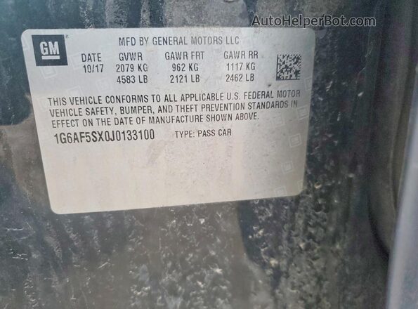 1G6AF5SX0J0133100 2018 CADILLAC ATS Black Вид підкапотного простору