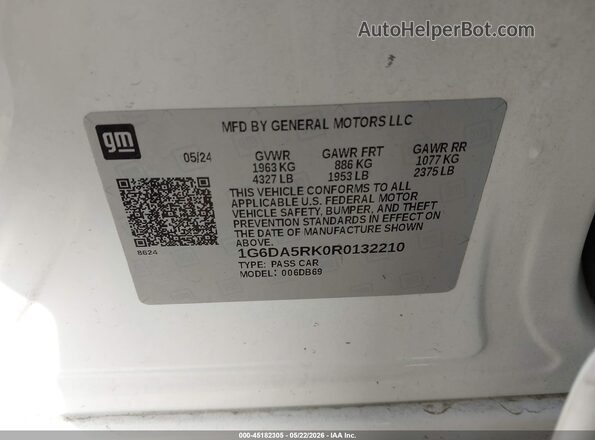 1G6DA5RK0R0132210 2024 CADILLAC CT4 White Вид підкапотного простору