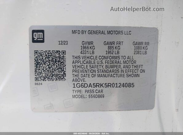 1G6DA5RK5R0124085 2024 CADILLAC CT4 White 