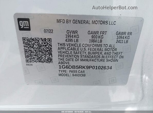 1G6DB5RK9P0102634 2023 CADILLAC CT4 White Вид підкапотного простору