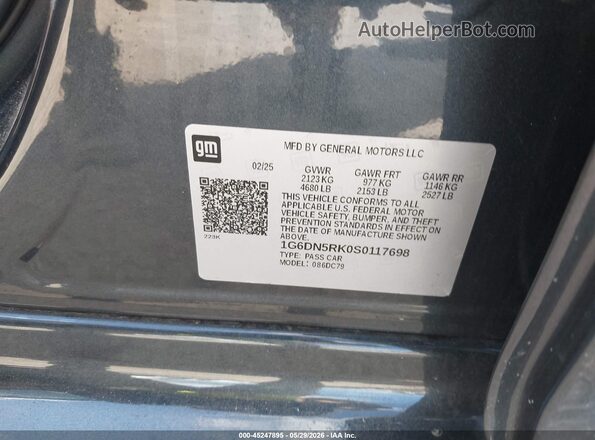 1G6DN5RK0S0117698 2025 CADILLAC CT5 Dark Blue ძრავის განყოფილების ხედი