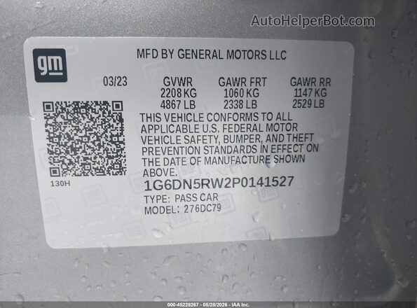 1G6DN5RW2P0141527 2023 CADILLAC CT5 Gray Вид підкапотного простору