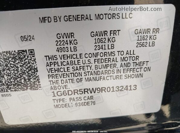 1G6DR5RW9R0132413 2024 CADILLAC CT5 Black Вид підкапотного простору