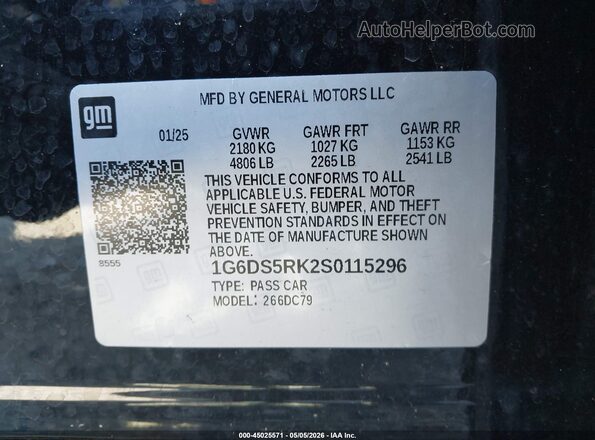 1G6DS5RK2S0115296 2025 CADILLAC CT5 Black Շարժիչի բաժամունքի տեսք