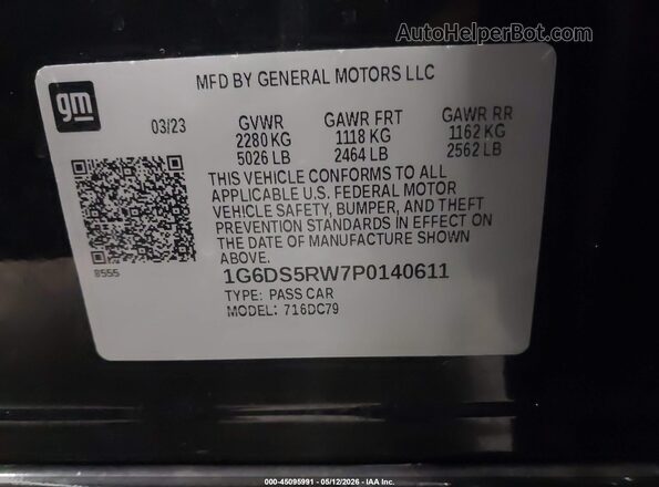 1G6DS5RW7P0140611 2023 CADILLAC CT5 Черный Вид подкапотного пространства