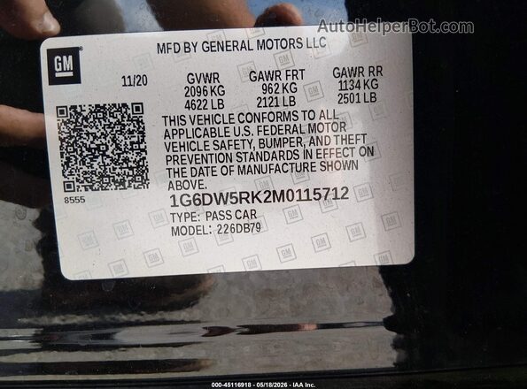 1G6DW5RK2M0115712 2021 CADILLAC CT5 Black 