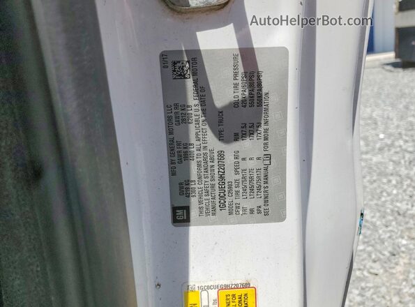 1GC0CUEG9HZ207689 2017 CHEVROLET SILVERADO White 