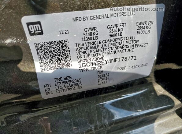 1GC4YREY4NF178771 2022 CHEVROLET SILVERADO Green 