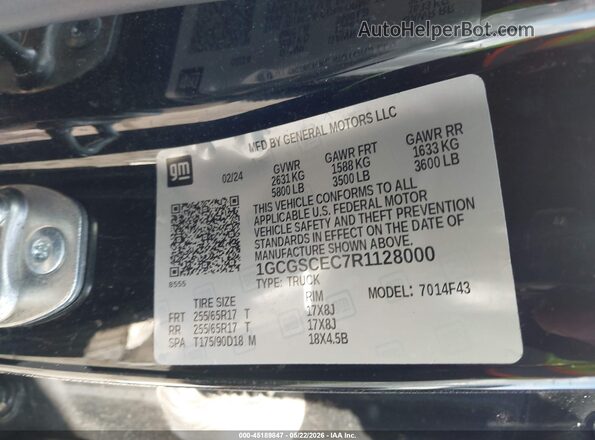 1GCGSCEC7R1128000 2024 CHEVROLET COLORADO Black Engine compartment view