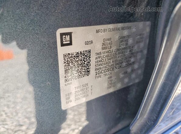 1GCGSCEN1K1255476 2019 CHEVROLET COLORADO Gray Engine compartment view