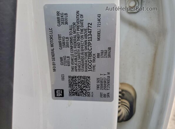 1GCGTBEC7P1134772 2023 CHEVROLET COLORADO White Widok komory silnika