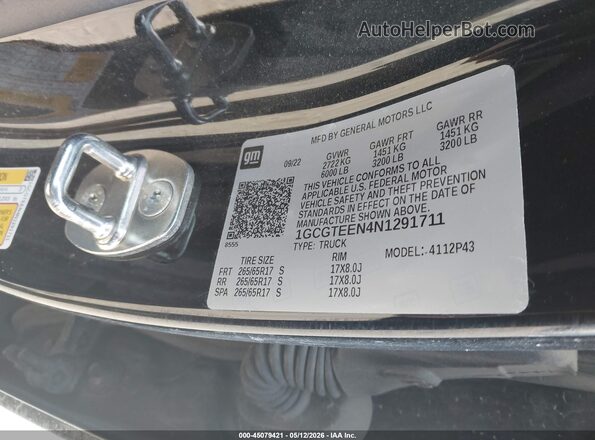 1GCGTEEN4N1291711 2022 CHEVROLET COLORADO Black ძრავის განყოფილების ხედი