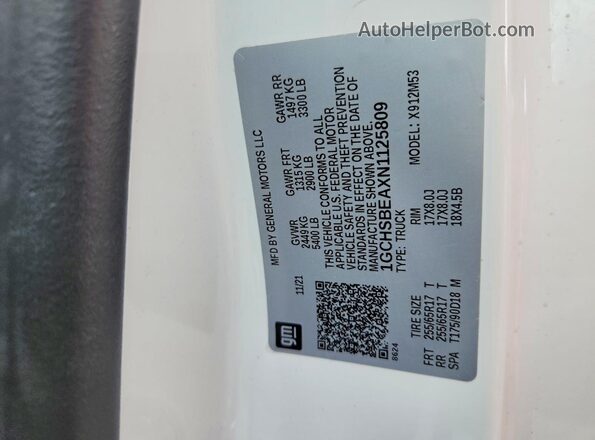 1GCHSBEAXN1125809 2022 CHEVROLET COLORADO White 