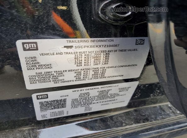 1GCPKBEKXTZ104087 2026 CHEVROLET SILVERADO Black 
