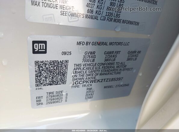 1GCPKWEK2TZ185397 2026 CHEVROLET SILVERADO Tan Engine compartment view
