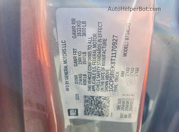1GCPSBEK8T1170927 2026 CHEVROLET COLORADO Gray Engine compartment view