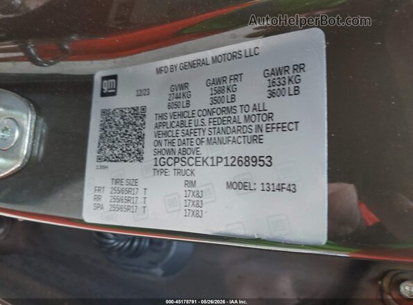 1GCPSCEK1P1268953 2023 CHEVROLET COLORADO Green Vista del compartimento del motor