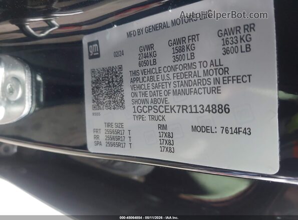 1GCPSCEK7R1134886 2024 CHEVROLET COLORADO Black Вид підкапотного простору