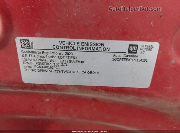 1GCPTEEK8P1124101 2023 CHEVROLET COLORADO Red Շարժիչի բաժամունքի տեսք
